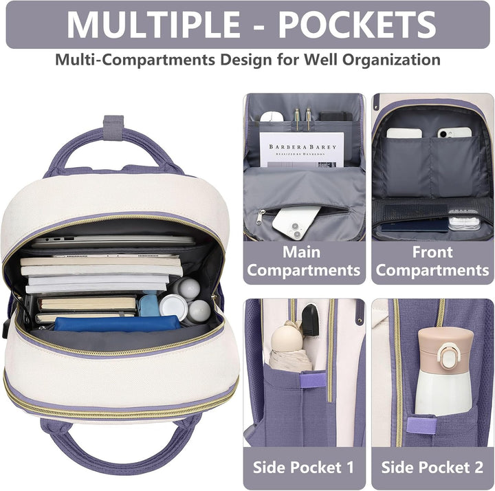 Mochila para laptop para mujer, bolsa de trabajo, mochila de viaje...