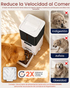 Comedero automático de 15 L para razas grandes con cuenco de alimentación lenta para dieta saludable