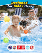 6 globos de agua reutilizables – Bolas de agua de llenado rápido para niños de 4 a 8 años – Bomba de agua autosellante recargable para fiesta de verano, piscina, juguetes de playa al aire libre para niños de 8 a 12 años
