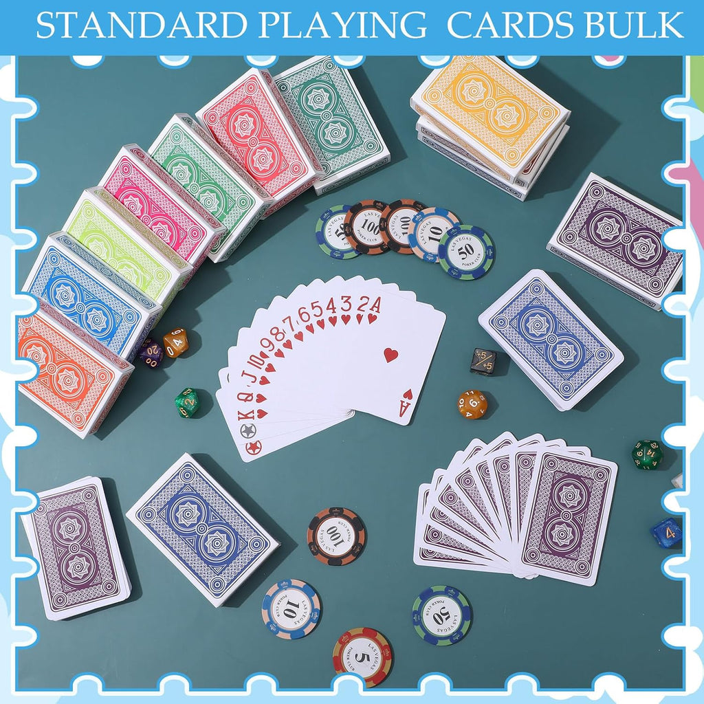 Zubebe Paquete de 144 barajas de cartas a granel, 12 colores, multicolor