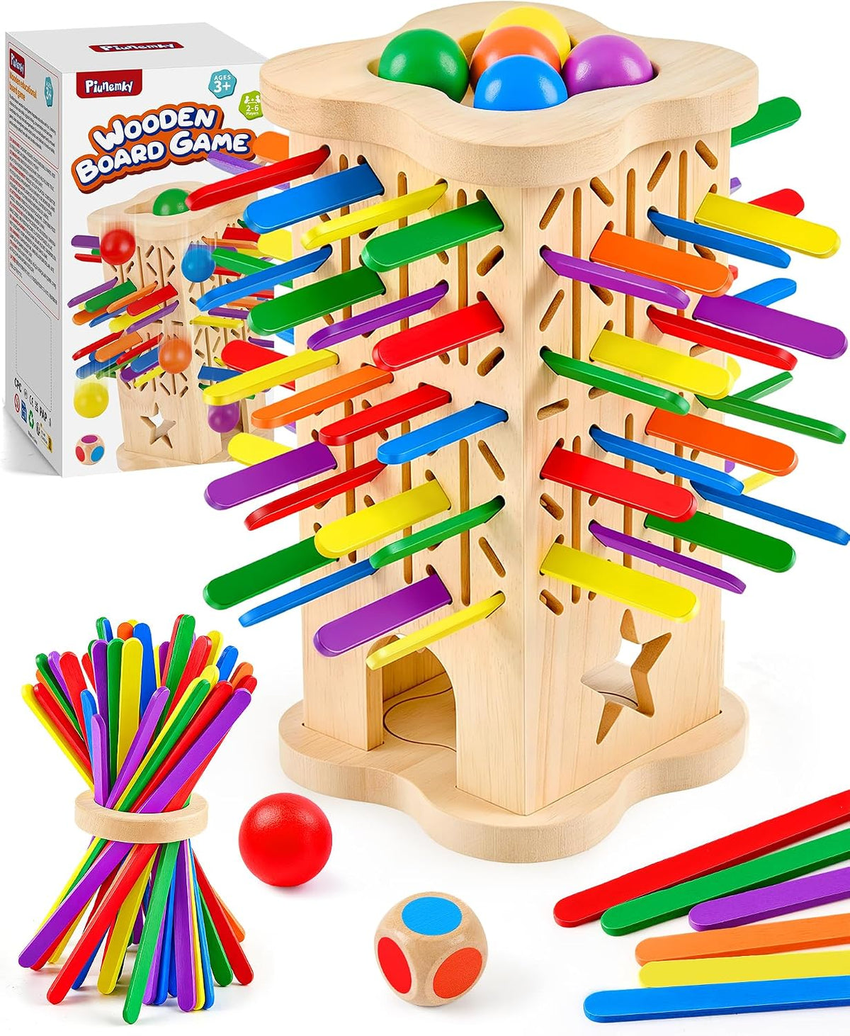 Montessori - Juego de mesa de madera para niños de 3 a 8 años, juguete de