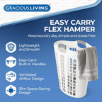 Gracious Living Cesta de lavandería, cesta plegable flexible fácil de