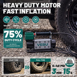 VEBU Compresor de aire de 12 V, inflador de neumáticos de 125 PSI c...