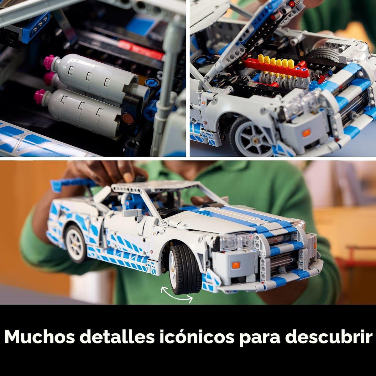 LEGO Technic 2 Fast 2 Furious Nissan Skyline GT-R (R34) Coche - Kit de bricolaje y juego de construcción para adultos - Modelo coleccionable de corredor callejero con función de derrape - Regalo para
