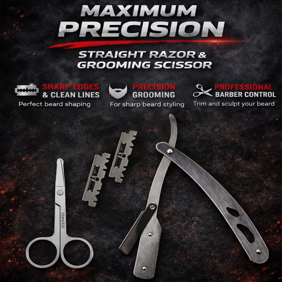 Kit de aseo alisador de barba para hombres, kit de crecimiento de b...