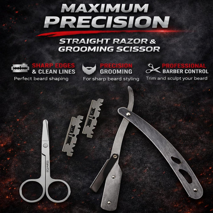 Kit de aseo alisador de barba para hombres, kit de crecimiento de b...