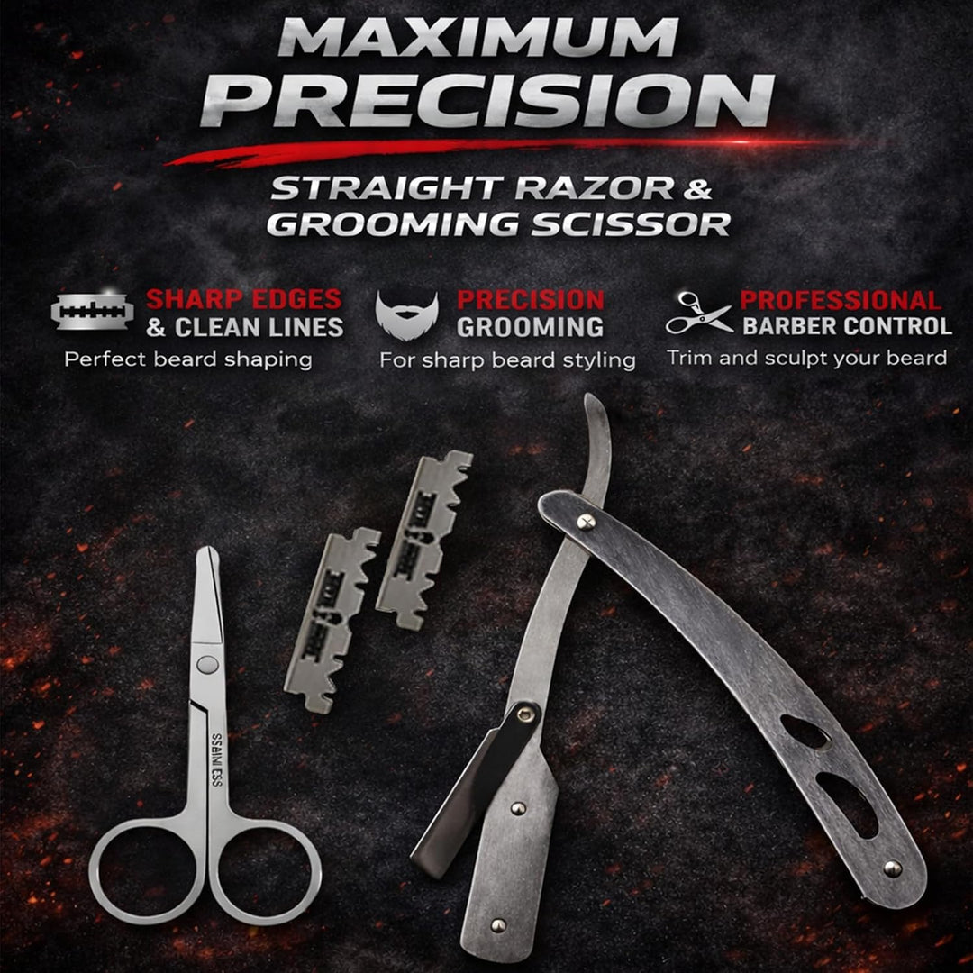 Kit de aseo para enderezadora de barba, champú para barba, acondici...