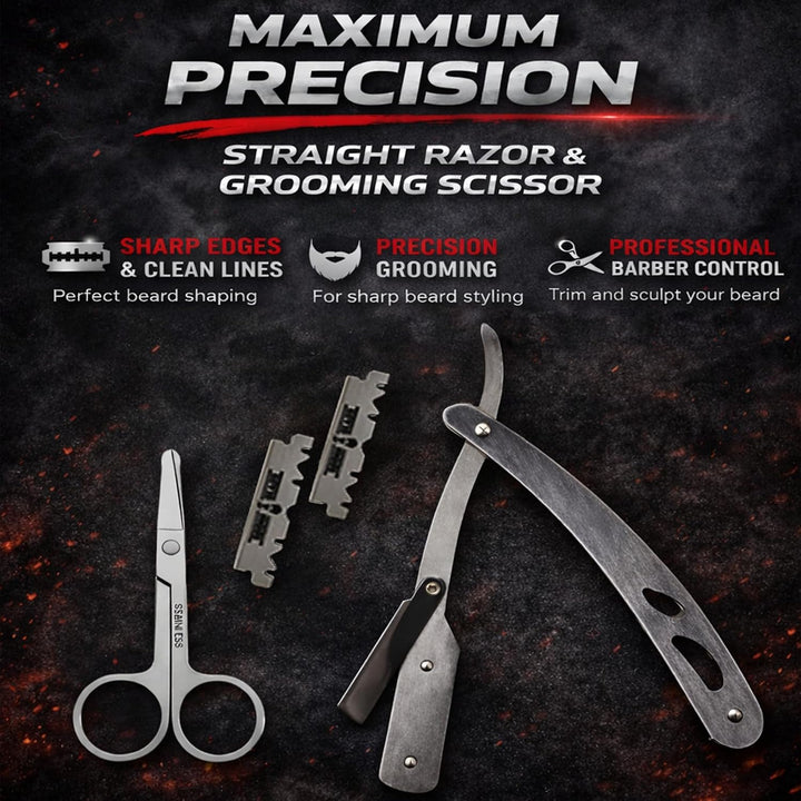 Kit de aseo para enderezadora de barba, champú para barba, acondici...