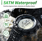 H001 Reloj Digital Militar para Hombre, Reloj de Aventura al Aire Libre con Altímetro, Barómetro, Brújula, Termómetro, Amanecer/Atardecer, Temporizador – Ideal para Senderismo, Trekking y Montañismo