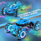 Gesture RC Car, juguete de acrobacias RC con detección de gestos para niños de 6 a 12 años, control remoto de mano 4WD de 2.4 GHz con luces y música, deriva con rotación de 360° todoterreno