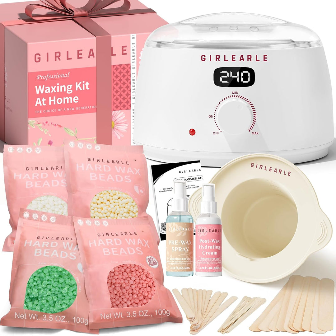 GIRLEARLE Kit de depilación digital blanca para mujeres y hombres,...