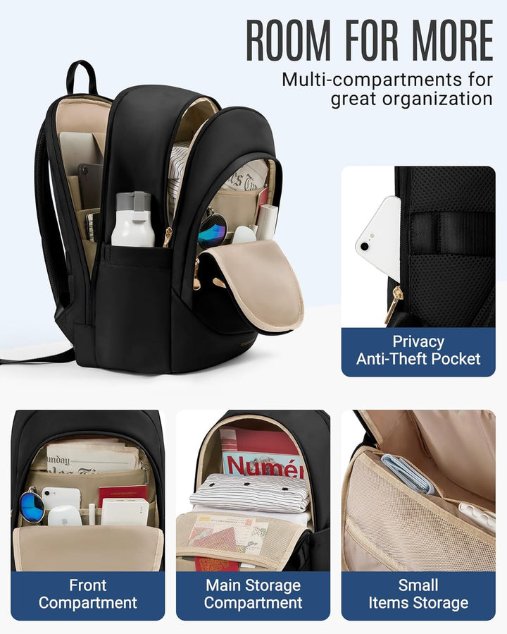 LIGHT FLIGHT - Mochila para laptop para mujeres, mochila de viaje p...
