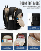 LIGHT FLIGHT Mochila de viaje para laptop de 17.3 pulgadas, mochila, Negro, 2-15.6 pulgadas