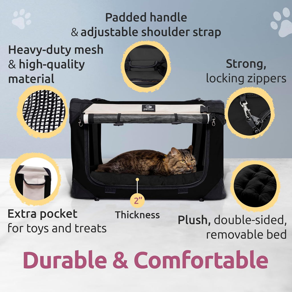 Transportador de mascotas para gatos y perros, se adapta cómodamente a 2