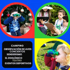 Binoculares azules para niños 8x21 - Juego de binoculares compactos a prueba de golpes con óptica de alta resolución para niños de 3 a 12 años, juguetes para observación de aves