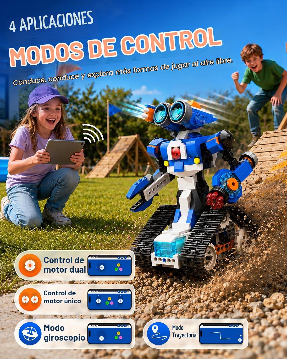 Apitor STEM Coding Robot Toy 6-en-1 Building Kit para niños de 8-12 años 480 Bloques