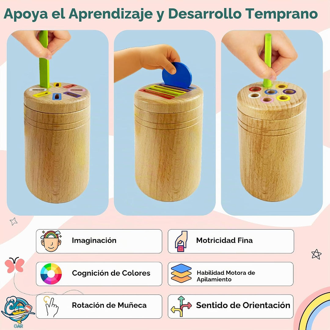 OAR Juguetes Montessori de madera para bebés y niños pequeños 1-3,...