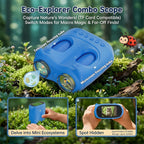 Microscopio y telescopio 2 en 1 para niños, microscopio digital de mano 1000X para niños, pantalla de 2.0 pulgadas, 8 LED, telescopio de bolsillo 10X para exteriores, cámara 1080P, juguetes