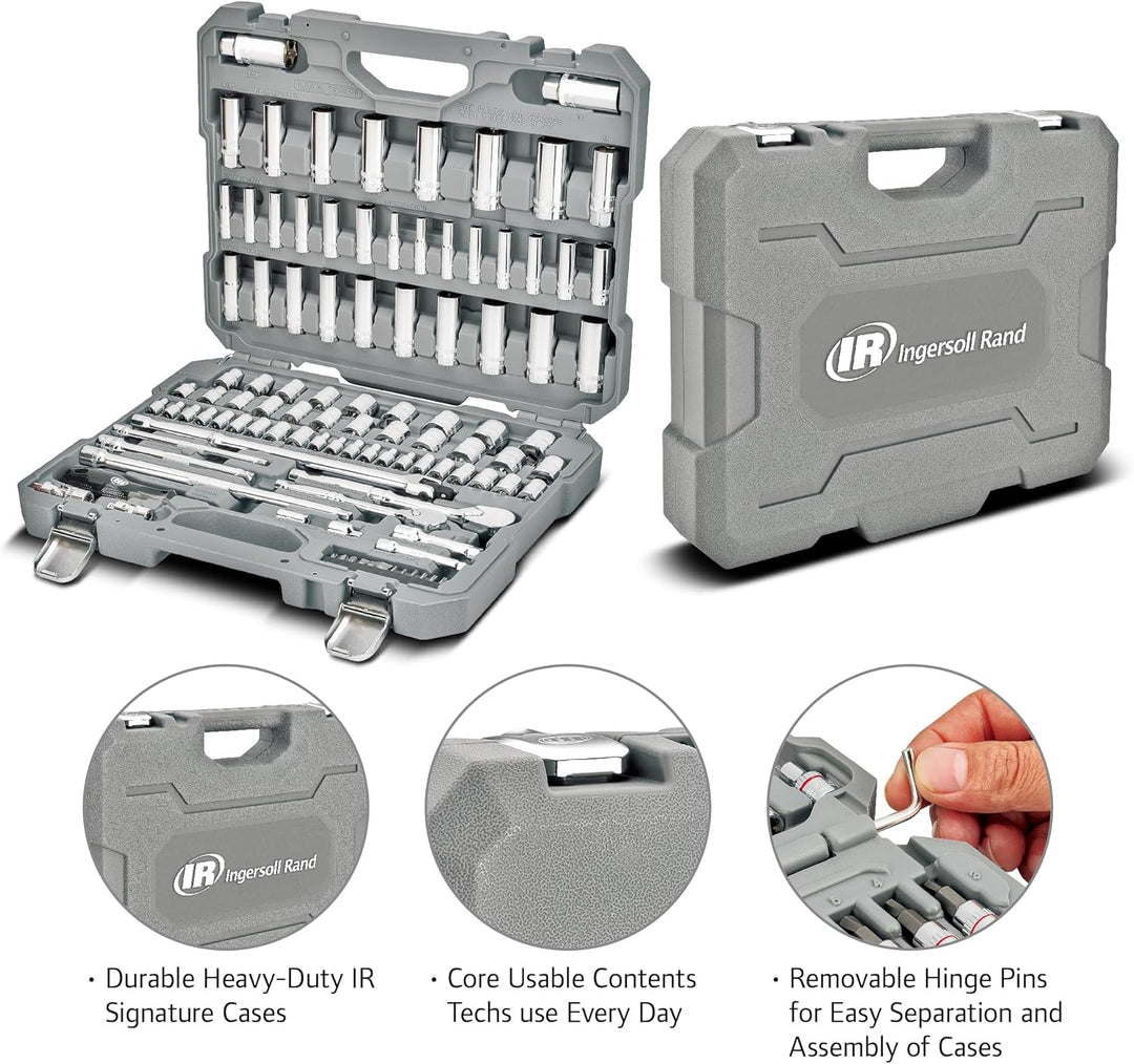 Ingersoll Rand - Juego de herramientas de mecánica maestro SAE\/Mét...