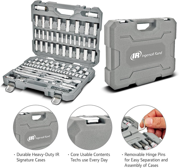 Ingersoll Rand - Juego de herramientas de mecánica maestro SAE\/Mét...