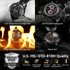 AMAZTIM Tank T3 - Relojes inteligentes para hombre, cuerpo de metal