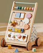 Tiny Land Caminador de Madera para Bebés con Centro de Actividades, Caminador Montessori