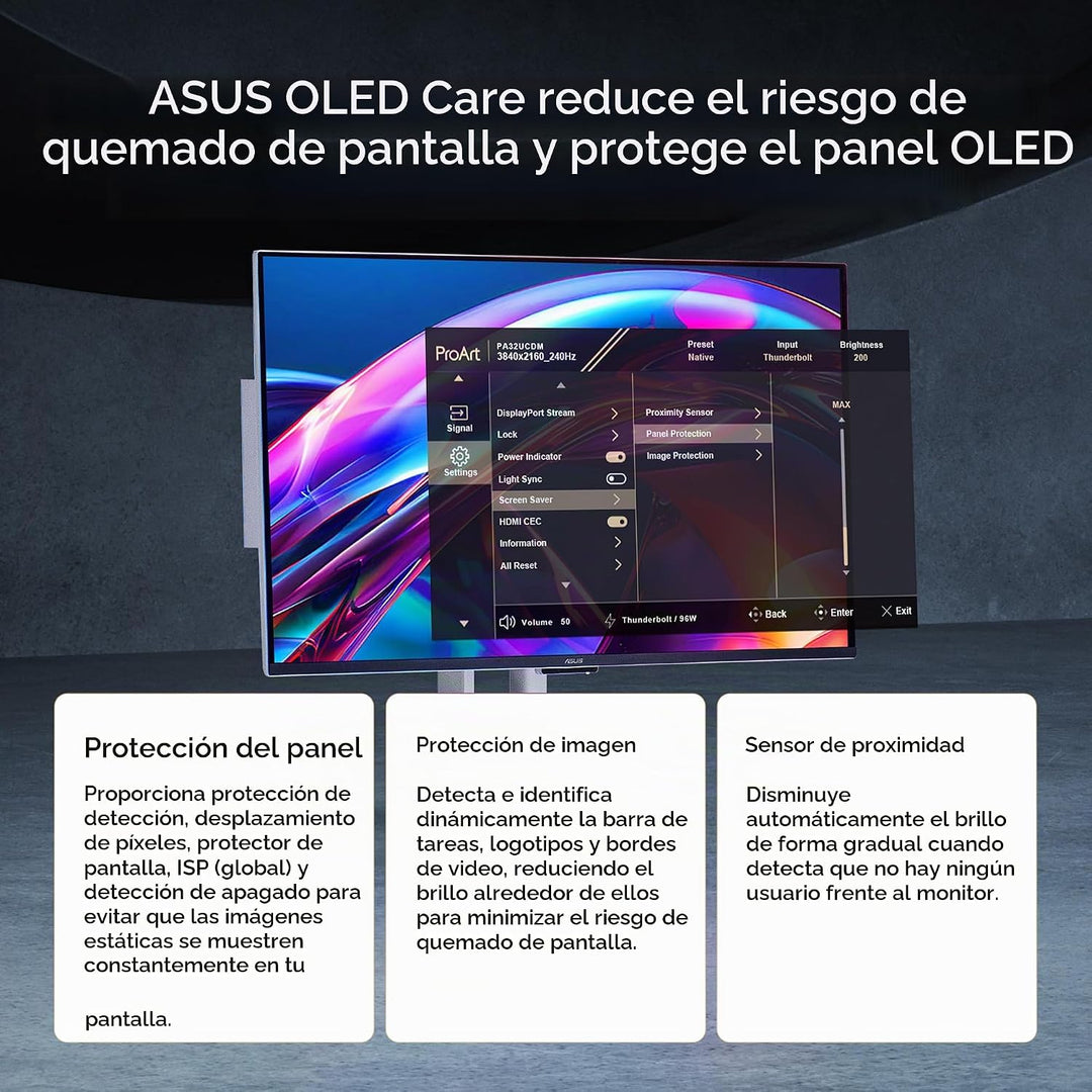 Monitor ASUS ProArt PA32UCDM 32 pulgadas 4K 240Hz OLED profesional...