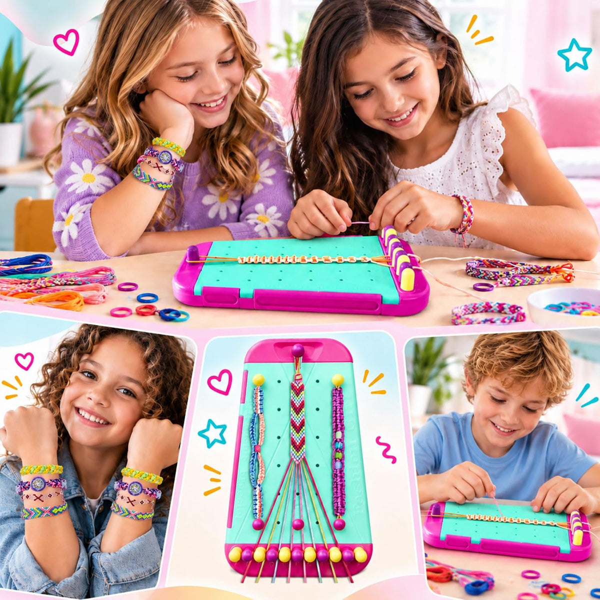 Wolfbird Kit de fabricación de pulseras de la amistad para niños de 8 a 12 años, para hacer pulseras y manualidades, regalo de cumpleaños