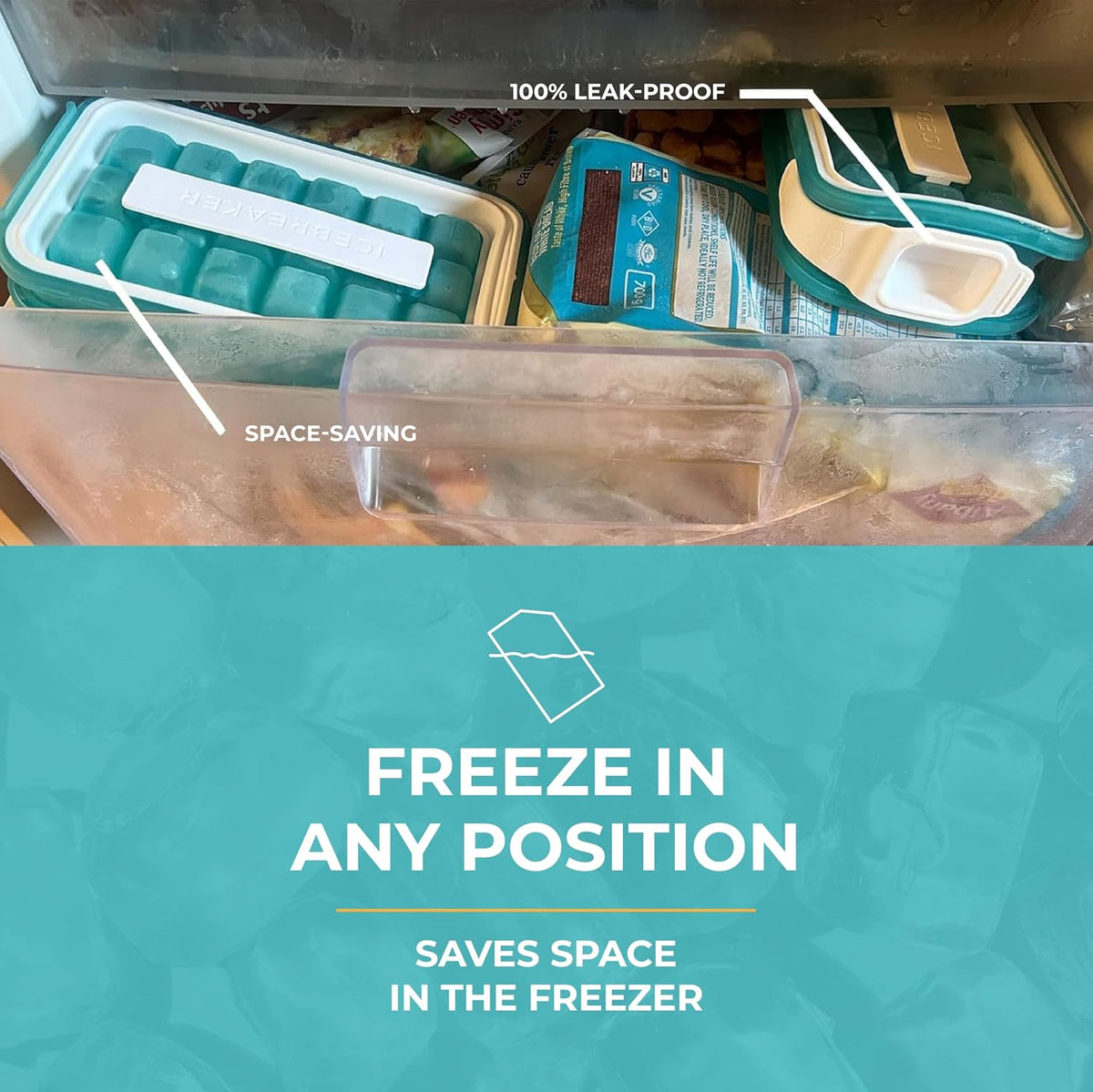 ICEBREAKER POP 2.0 2026: Haz y sirve hielo sin tocar el hielo | Bandeja de hielo de silicona sanitaria para congelador | Bandejas de hielo patentadas para congelador | Esta máquina para hacer cubitos de hielo hace 18 cubos