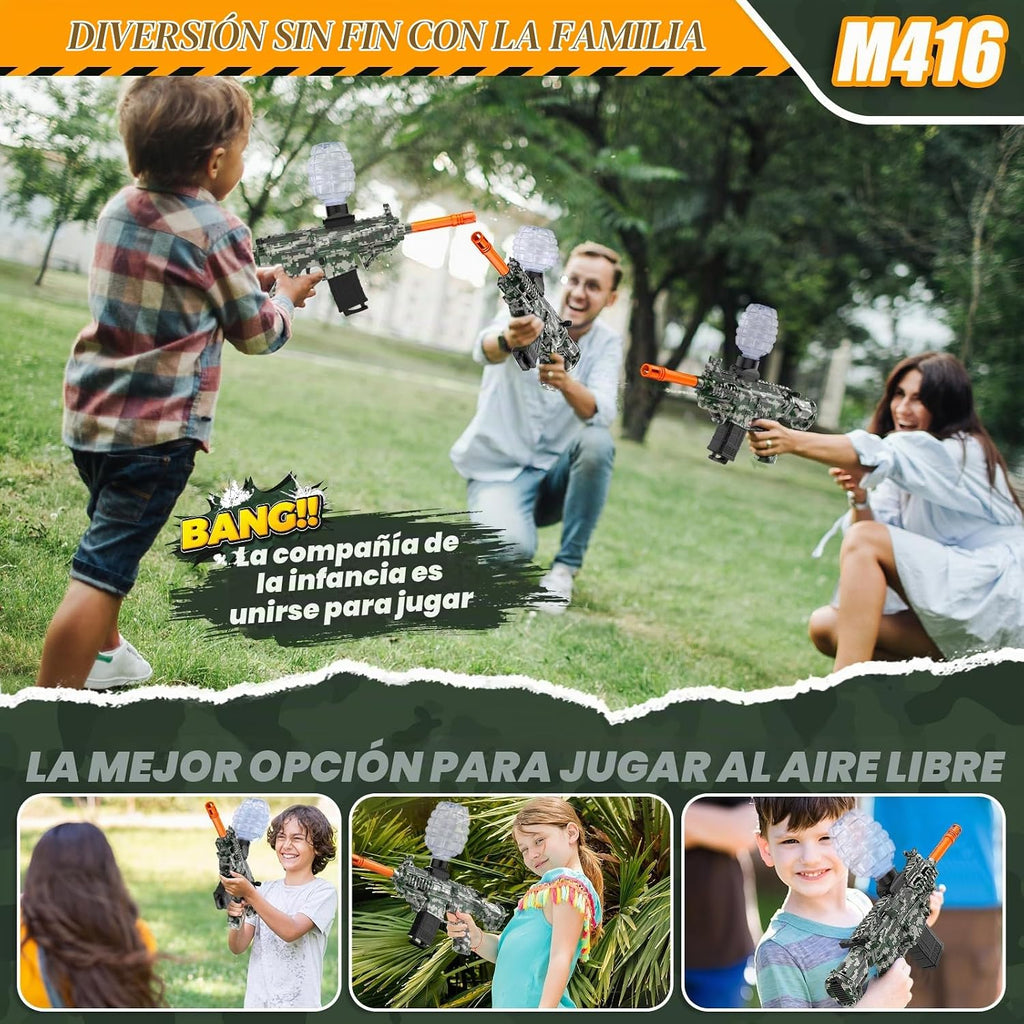 Juguetes eléctricos de bolas de gel, lanzador de bolas de salpicaduras ecológico, juegos automáticos al aire libre, juguetes para actividades en equipo (rosa)