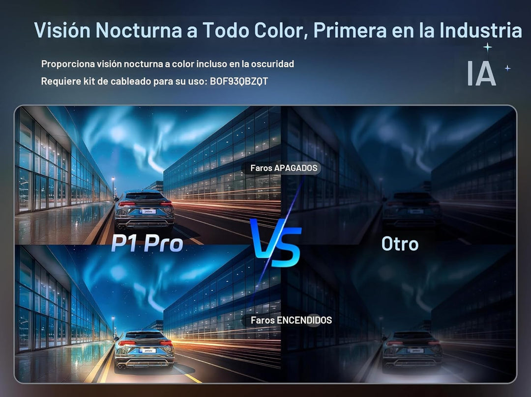 Pelsee Cámara de tablero P1 Pro 4K frontal y trasera