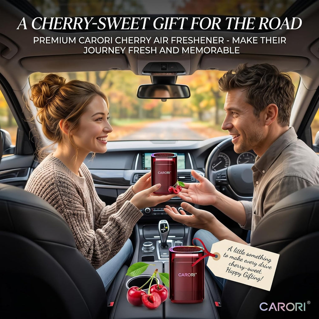 CARORI Ambientador de aire para automóvil, aroma a cereza dulce, soporte para tazas de larga duración de 30 días, difusor de aroma para automóvil, a prueba de derrames