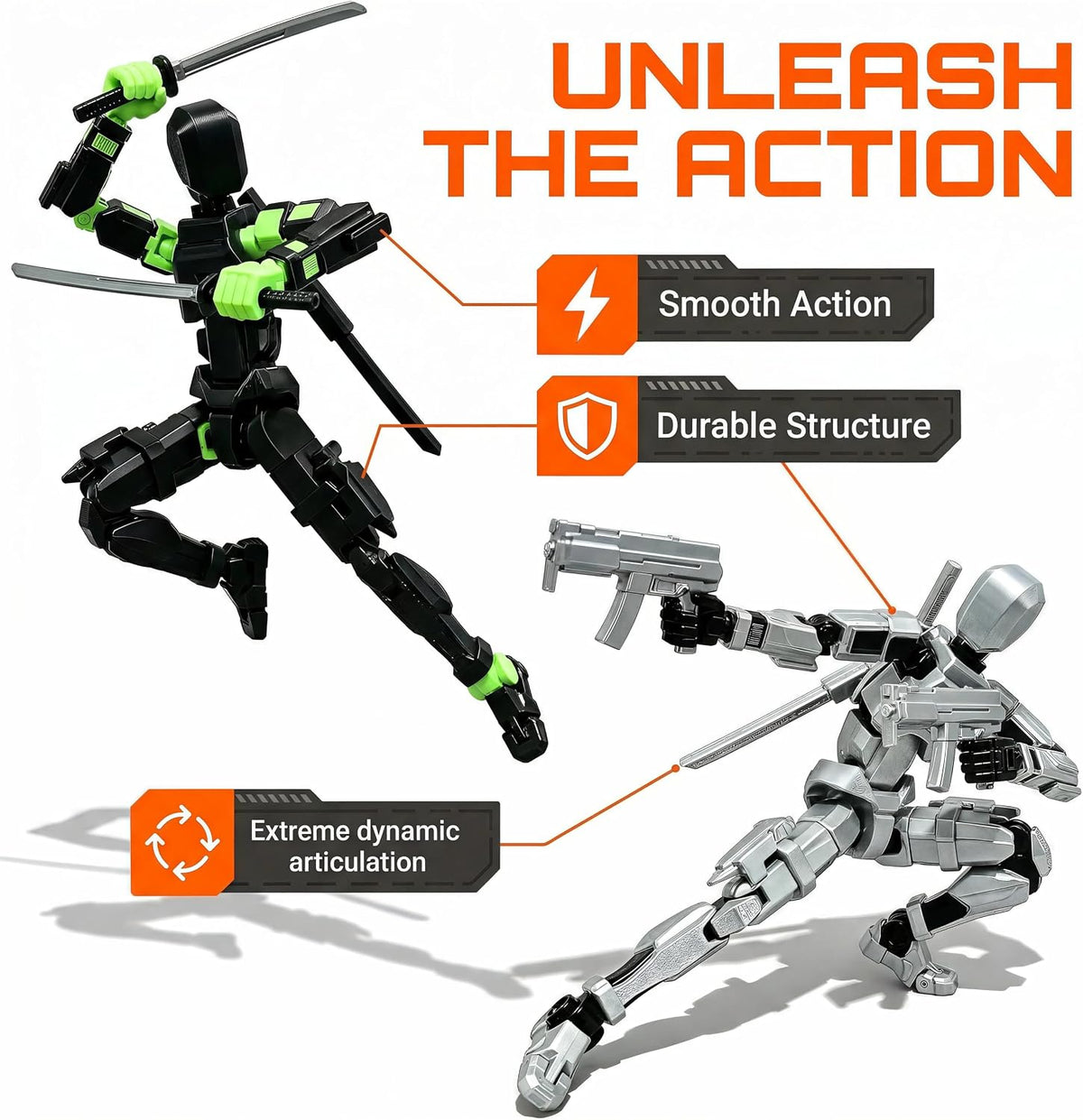 Titan 13 Figuras de acción, robot simulado multiarticulado 13 figuras de acción