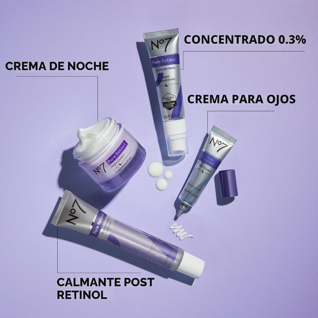 No7 Pure Retinol - Crema de noche antienvejecimiento con péptidos d...