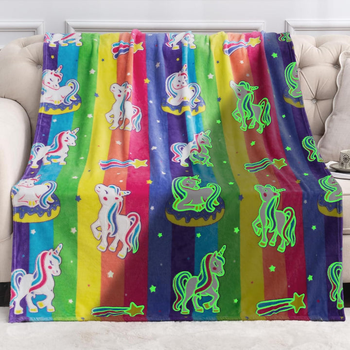 Regalos de unicornio, juguetes para niñas - Manta que brilla en la...