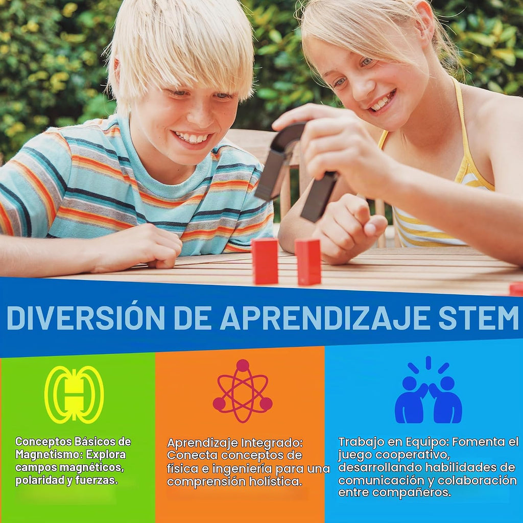 Kit de ciencia magnética 4M para niños a partir de 5 a más de 20 experimentos prácticos con más de 40 componentes, construye transportador Maglev, corredor magnético, OVNI y brújula, juguete educativo