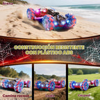S-Pider - Auto de control remoto, 2.4 GHz 4WD con detección de gestos Rc Stunt Car para niños y niñas de 6 a 12 años, autos RC Drift con luces y aerosol, juguetes de doble cara, regalo ideal de cumpleaños y Navidad para niños