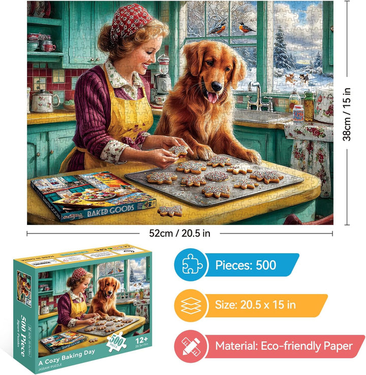EIYRURU 500 Pieces Puzzle for Adults Relaxing Home Bakery