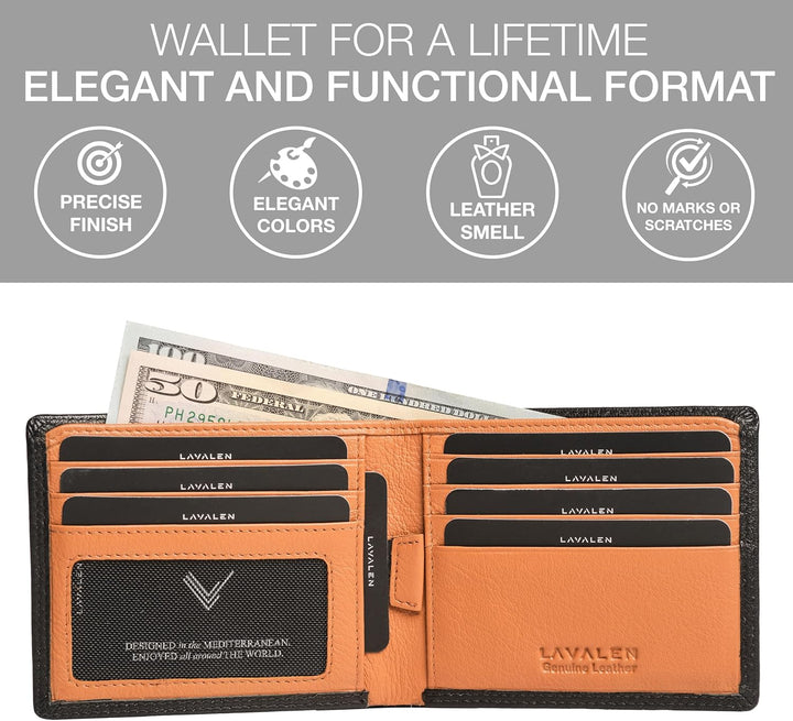 Lavalen Billeteras de cuero suave para hombres UK \u2013 Bloqueo RF...