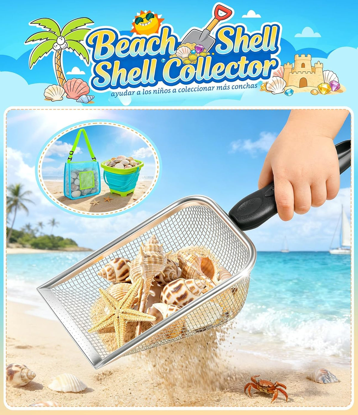 Juguetes de playa para niños, juego de 24 cubos de arena de metal plegables