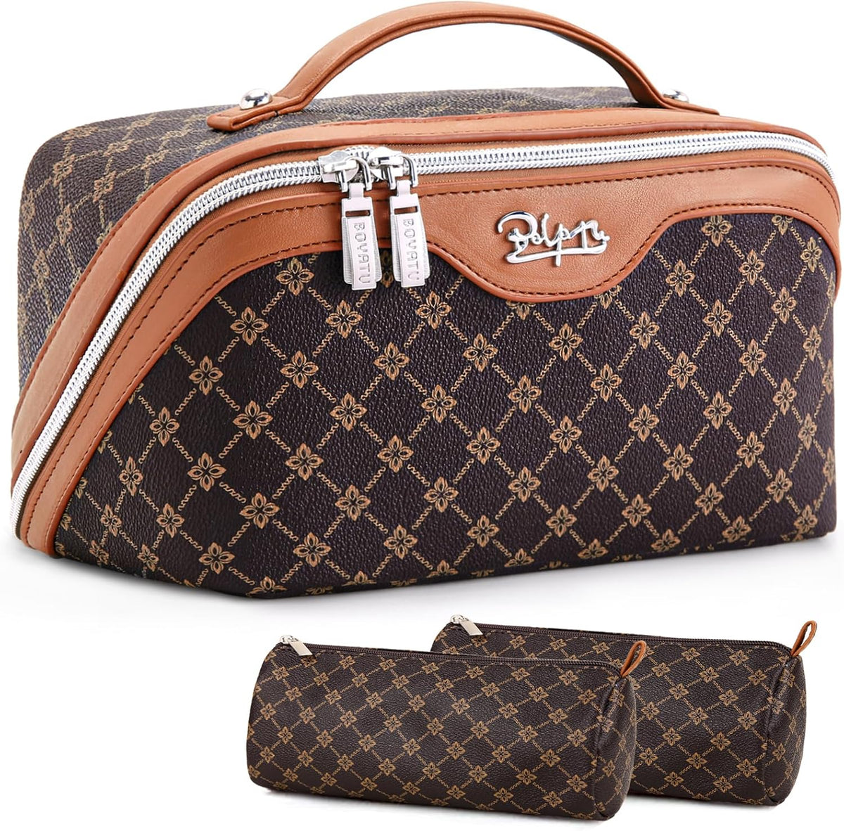 BOYATU - Bolsa de maquillaje de viaje para mujer: juego de 3 piezas