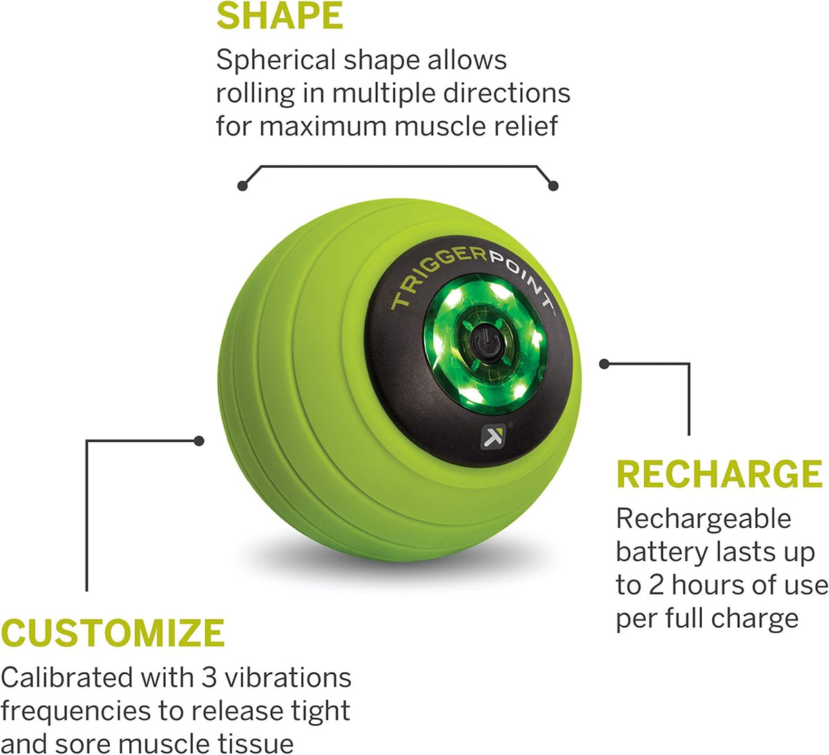 Trigger Point Performance TriggerPoint MB Vibe Pelota de masaje vibratoria de 3 velocidades