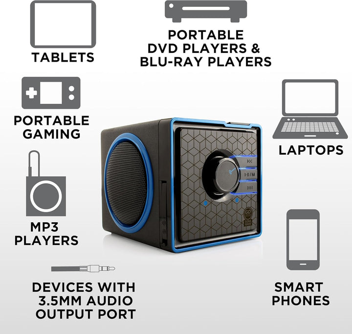 GOgroove SonaVERSE BX - Altavoz portátil con cable y reproductor de...