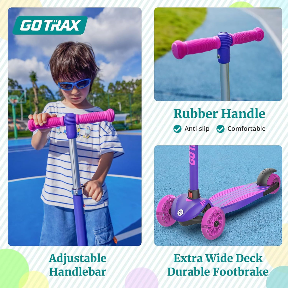 Gotrax KS1 Patineta para niños KS1, 3 ruedas para niños y niñas de 2-8 años, regalos
