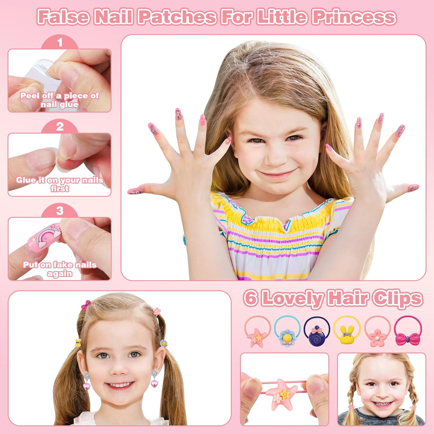 Juego de 99 piezas de maquillaje para niñas, juguetes de princesa,...