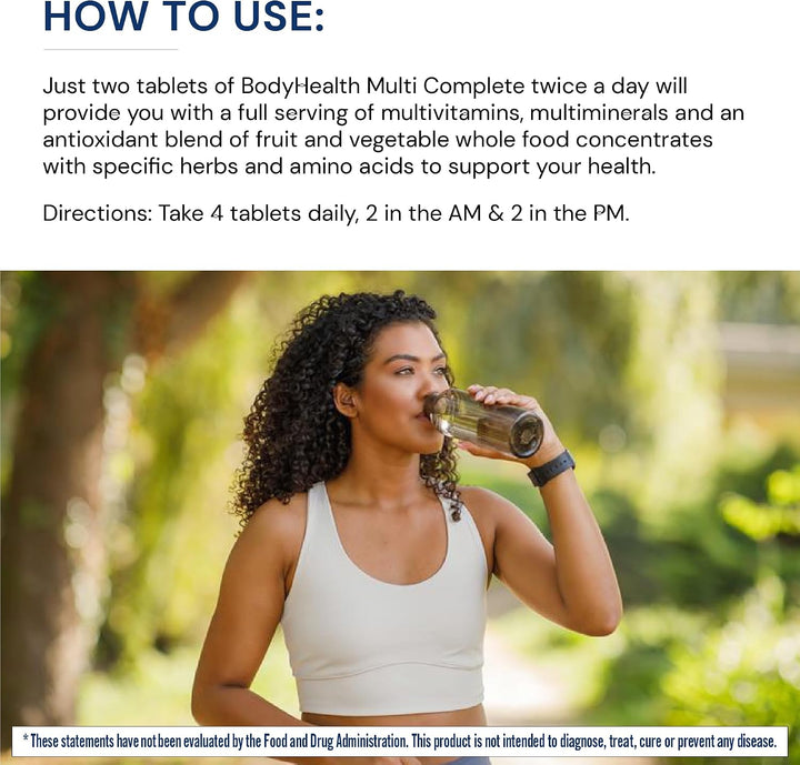 BodyHealth Multivitamínico diario multicompleto (120 unidades) para...