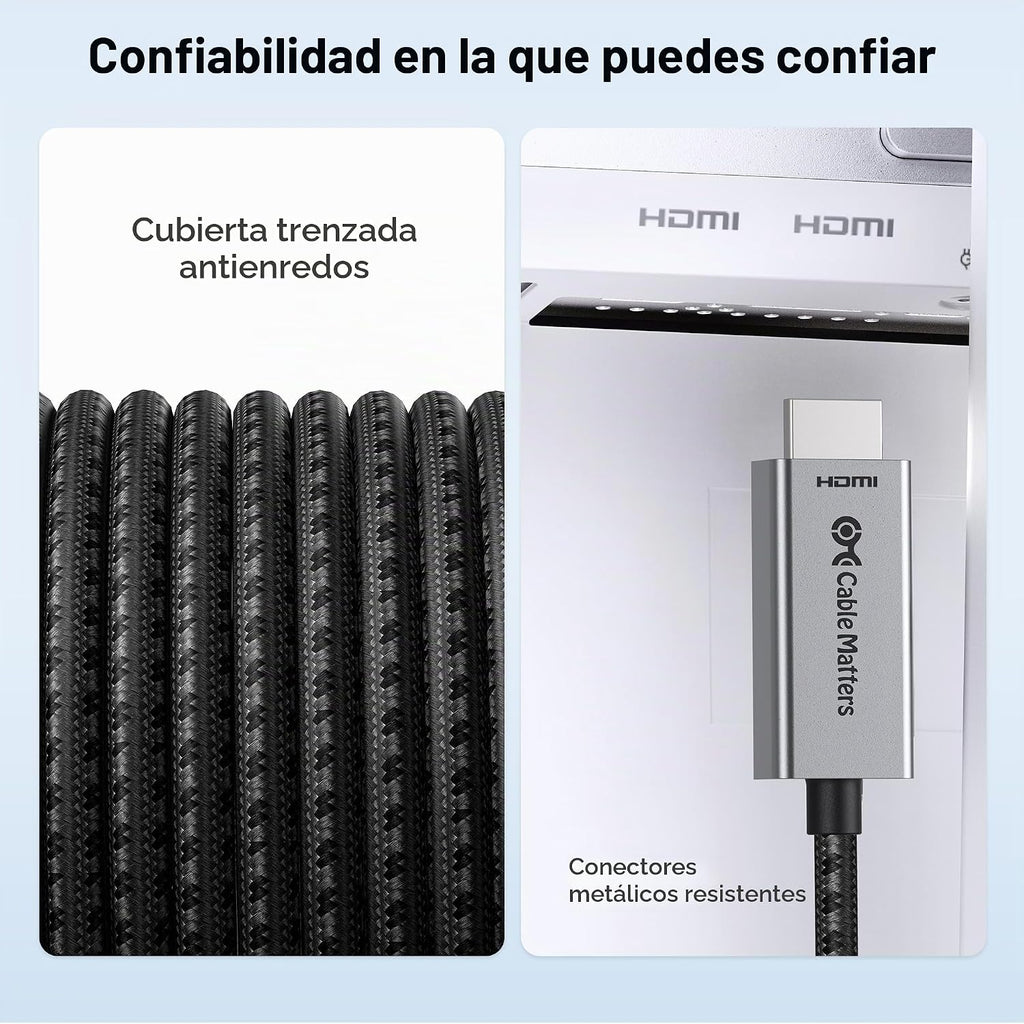 Cable Matters Cable USB-C a HDMI 2.1 unidireccional de 48 Gbps, 6 pies