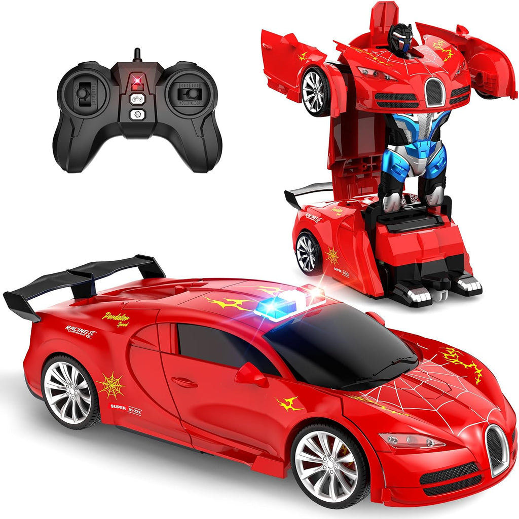 Coche teledirigido que se convierte en robot transformando juguetes
