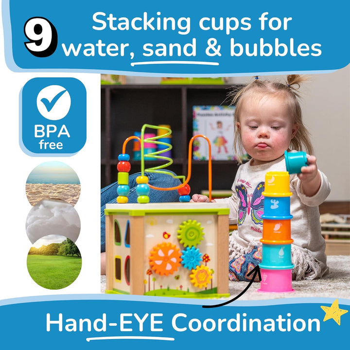 Cubo de actividades de madera para bebés - Set de regalo para niños...
