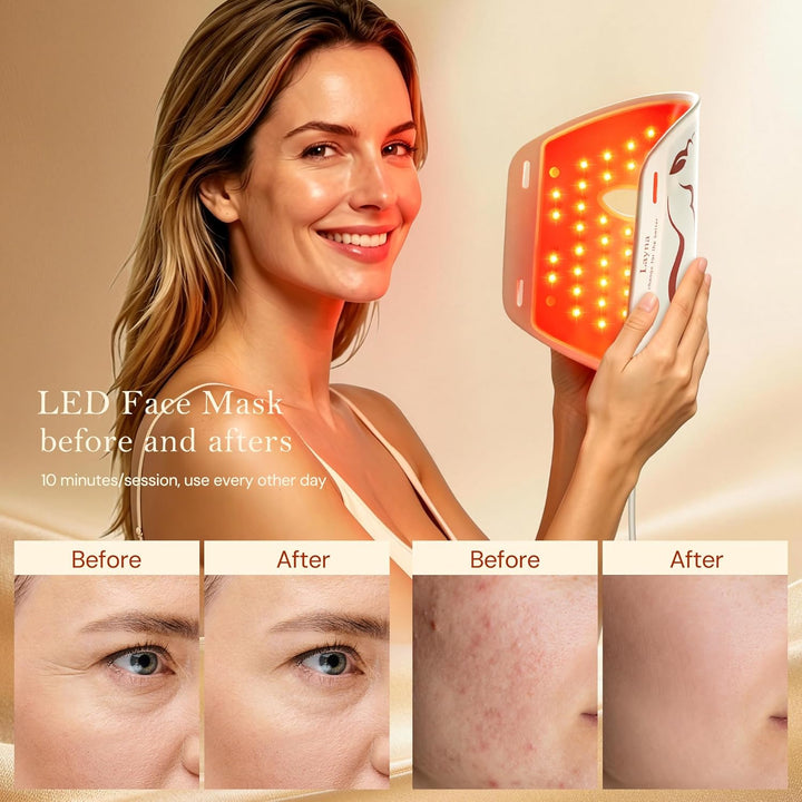 SMOOTHPRO Máscara de terapia de luz roja para arrugas faciales, más...